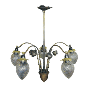 FPD5-007 ชุดก้านบัวทองเหลือง 5 ดวงใส่บัวเจีย