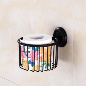 TSH 010B ตะกร้ากลม ใส่ทิชชู่ สีดำ