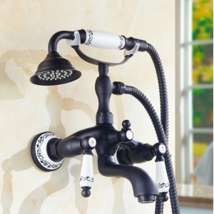 TSB 966B ชุดฝักบัวอ่างอาบน้ำ สีดำ-เซรามิค