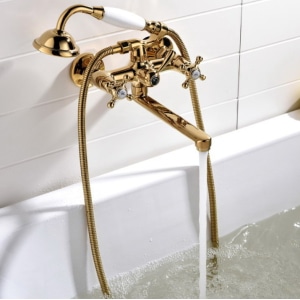 TSB 967G ชุดฝักบัวอาบน้ำ ก๊อกยื่นยาว ด้ามเซรามิค