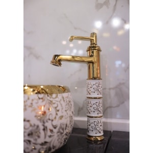 TSB 145 ก๊อกผสมลาย ตัวสูง สีทอง