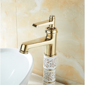 TSB 146 ก๊อกผสมลาย ตัวสั้น สีทอง