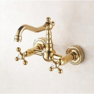 TSB 213G ก๊อกผสมติดผนัง สีทอง