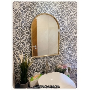 TSH 144 กระจกส่องหน้าขอบสีทอง